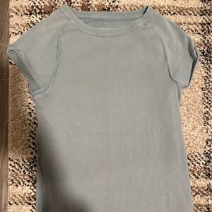 We The Free Ribbed Blue Tee